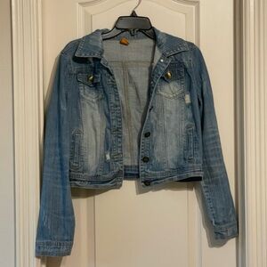 Jou Jou Cropped Jean Jacket Size M